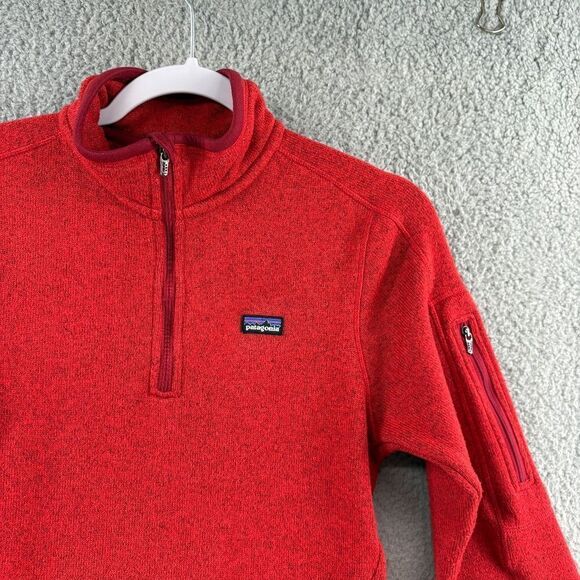 Patagonia women's better sweater 1/4 zip in fire red size small - Picture 5 of 12